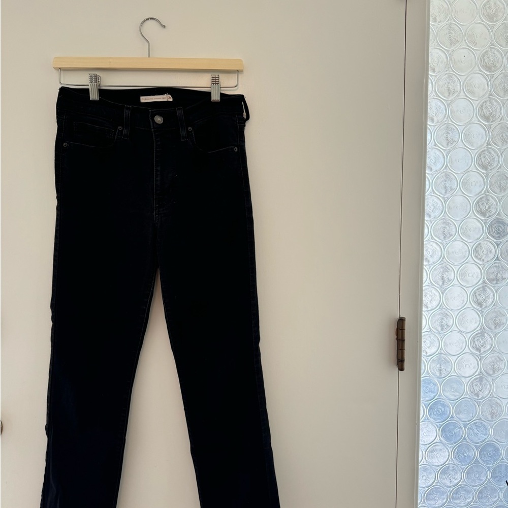 LEVIS Women's HIGH RISE STRAIGHT CROP Black DENIM